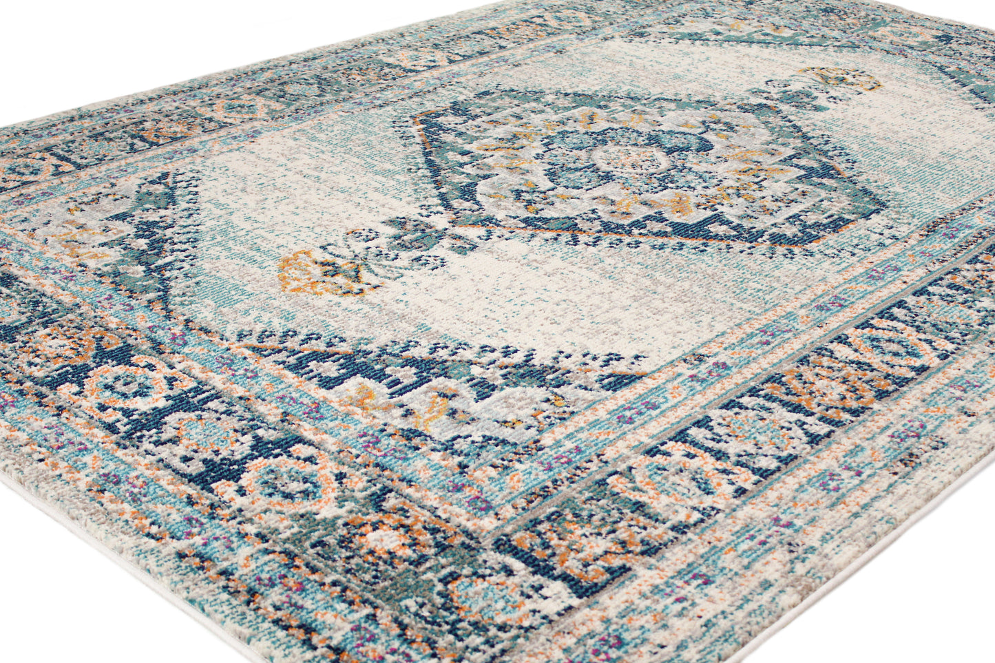 Zali Area Rug, Ivory Blue