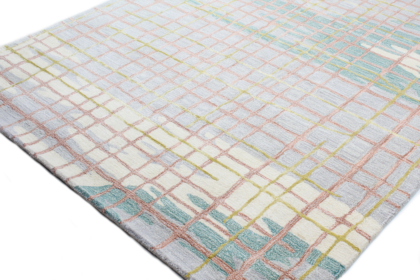 Maja Area Rug, Ivory Teal