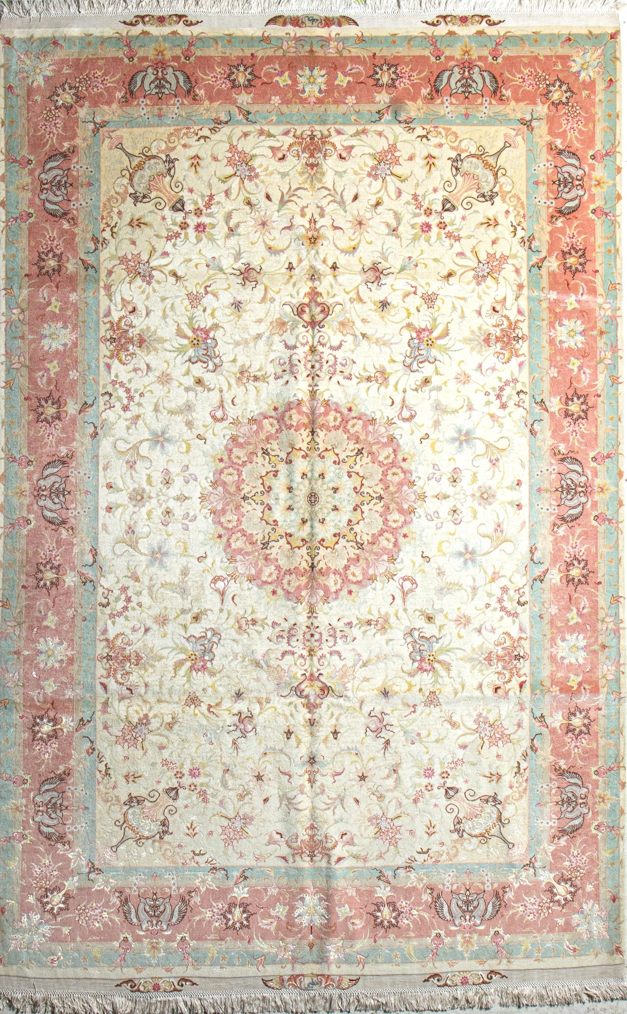 625753-FINE TABRIZ SILK WARP-BEIGE