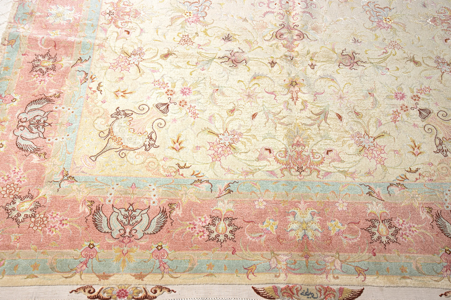 625753-FINE TABRIZ SILK WARP-BEIGE