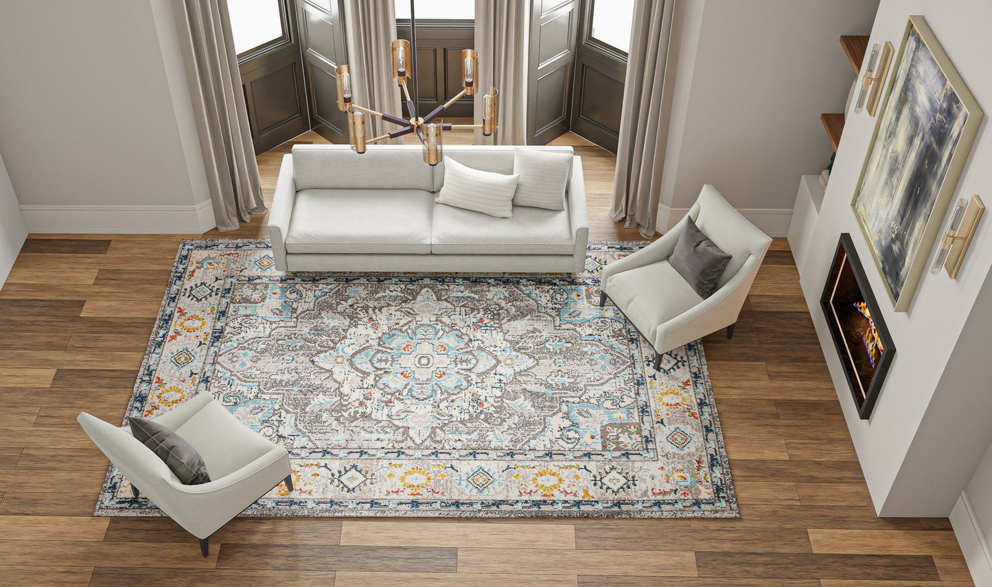 Zell Area Rug, Beige