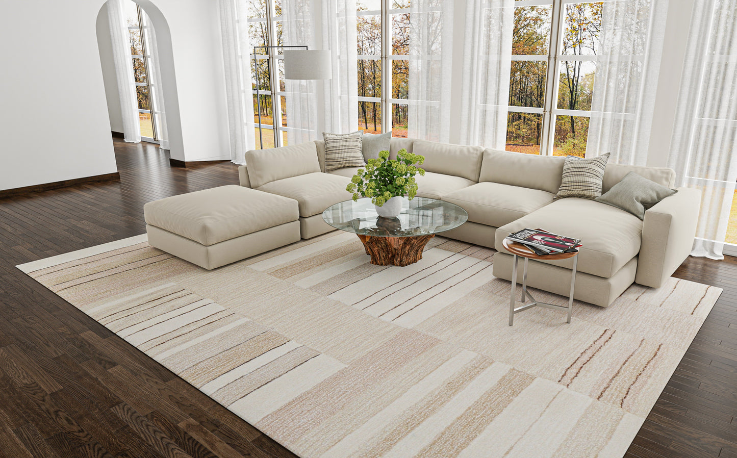 Mavise Area Rug, Beige