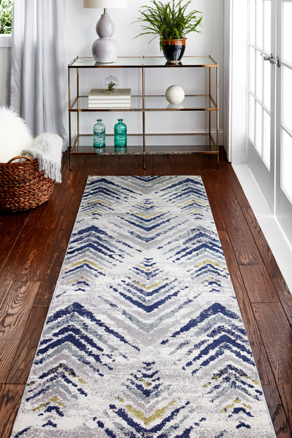 Levi Area Rug, Ivory Blue