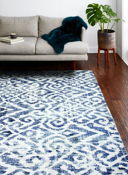 Libby Area Rug, Ivory Blue