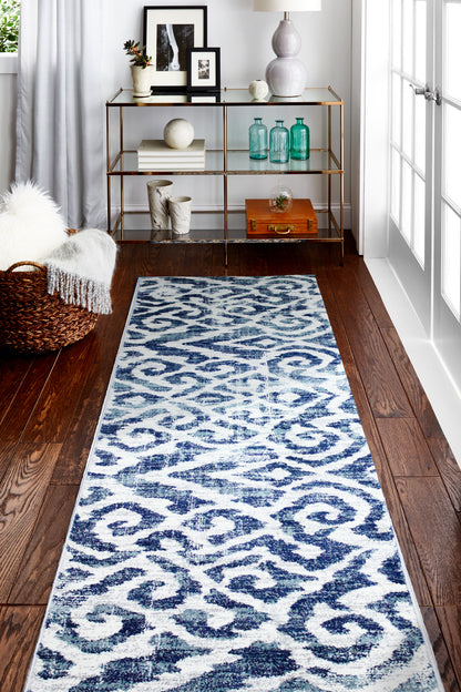 Libby Area Rug, Ivory Blue