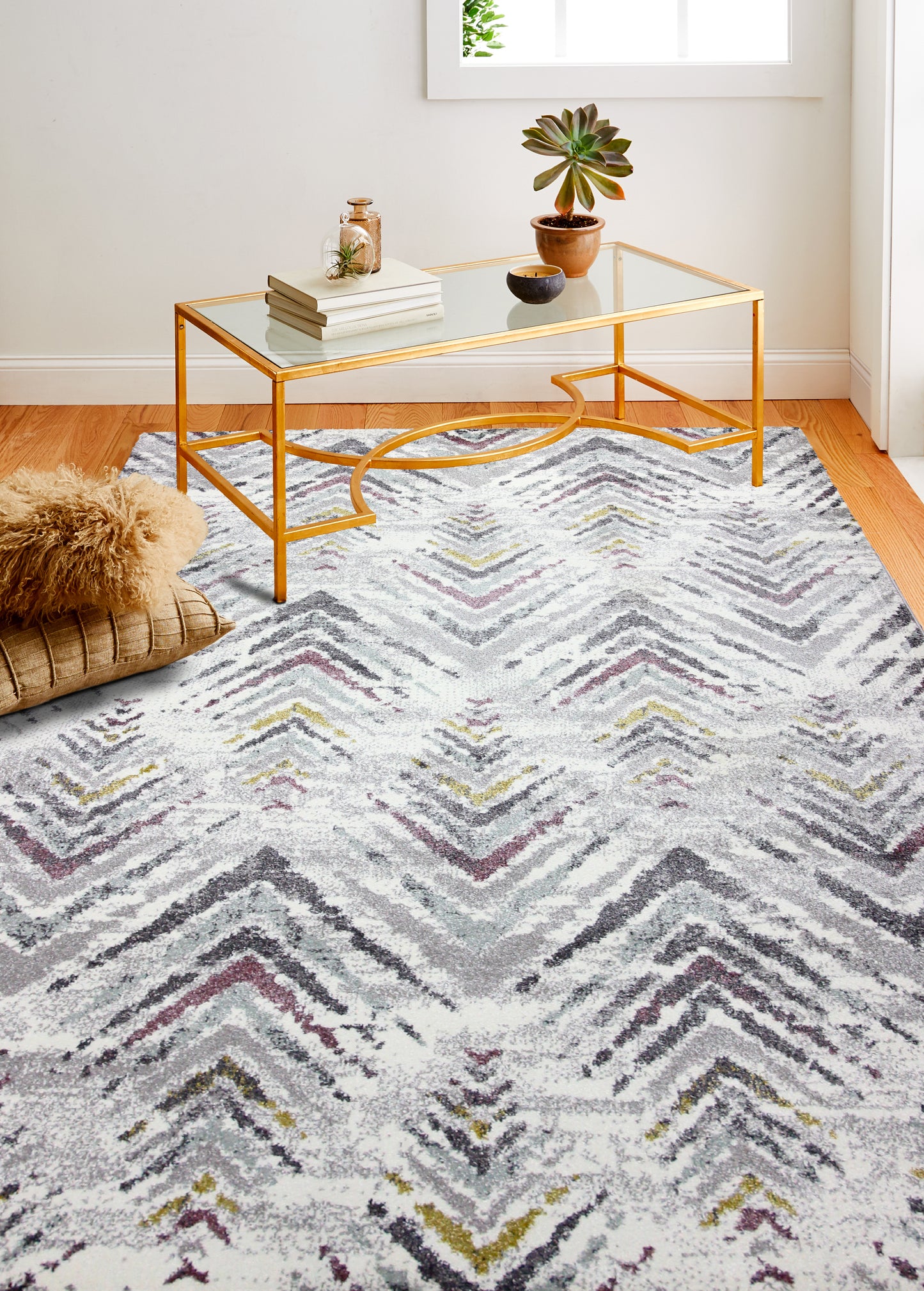 Luka Area Rug, Ivory Grey