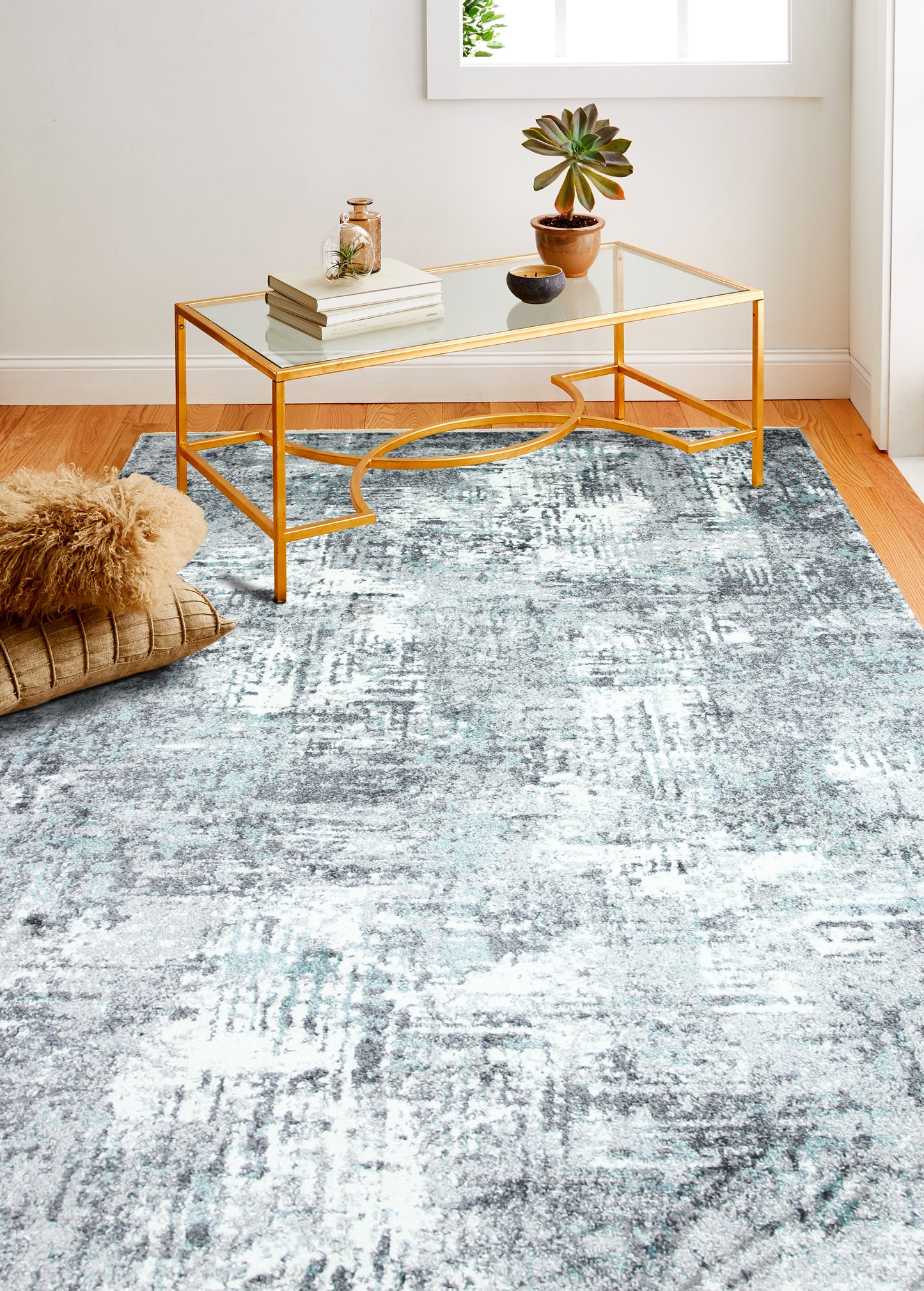 Linnea Area Rug, Ivory Grey