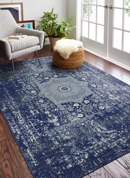 Fanny Area Rug, Dk.Blue