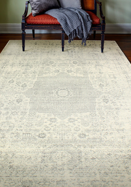 Fanny Area Rug, Ivory Silver