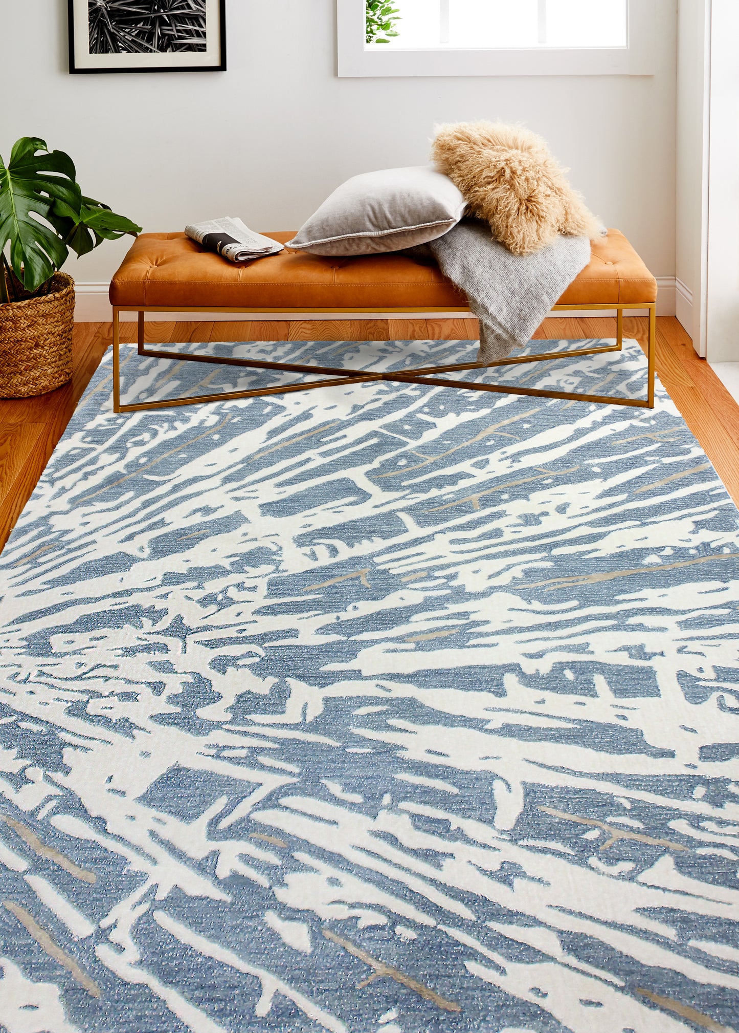 Marci Area Rug, Ivory Blue