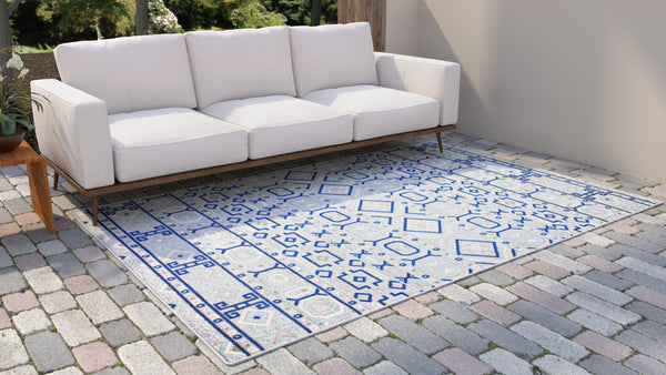 Guillermo Area Rug, Ivory Blue